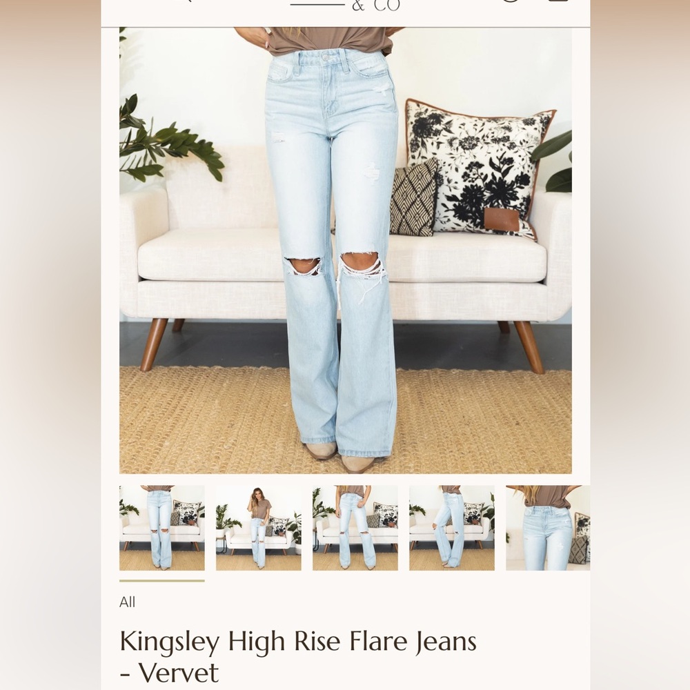 Vervet Light Blue High Rise Flare Jeans